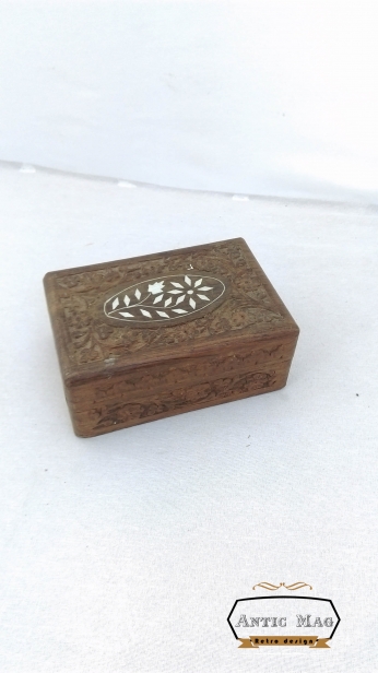 cutie bijuterii vintage lemn handmade